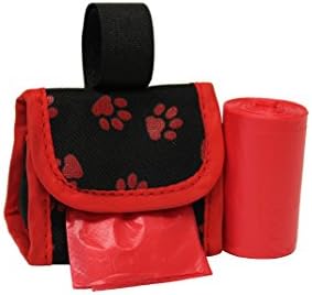 FiveStarPet Purse Style Dispenser with 2 Rolls Made in USA Easy Open Poop Bags Dog Waste Bags (Red Paw) by Five+Star+Pet