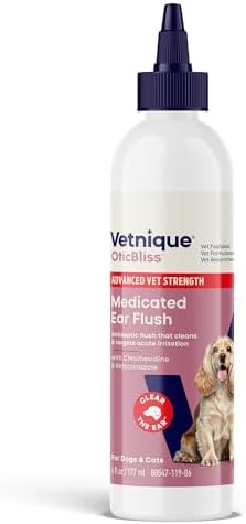 Vetnique Oticbliss Dog Ear Infection Treatment & Ear Cleaner Flush 6oz by Vetnique
