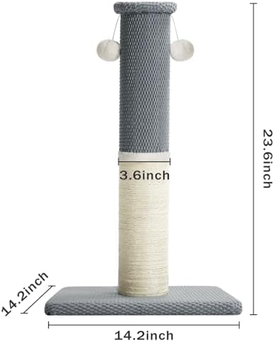 Made4Pets Cat Scratching Post with Sisal & Carpet for Indoor Cats, 23.6" - Image 6