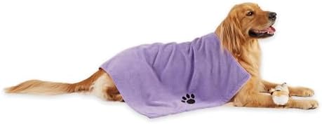 Bone Dry Pet Grooming Microfiber Towel, Embroidered Collection, X-Large,41x23.5, Lavender by BoneDry