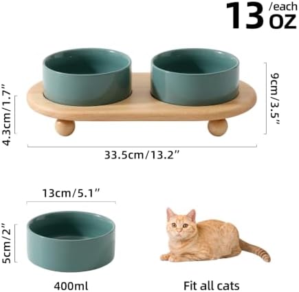 Havniva Raised Cat Bowl 5.1” Elevated Ceramic Cat Food and Water Bowl Set - Image 4