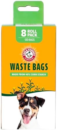 Arm and Hammer Plant Based Dog Poop Waste Bags, 120 Count, Green by ARMHAMMER