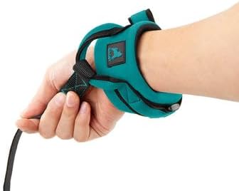 Gooby Neoprene Wrist Band Sport Leash - Turquoise, 6 FT - Comfortable Hands Free Leash with Elastic Band for Small, Medium and Large Dogs