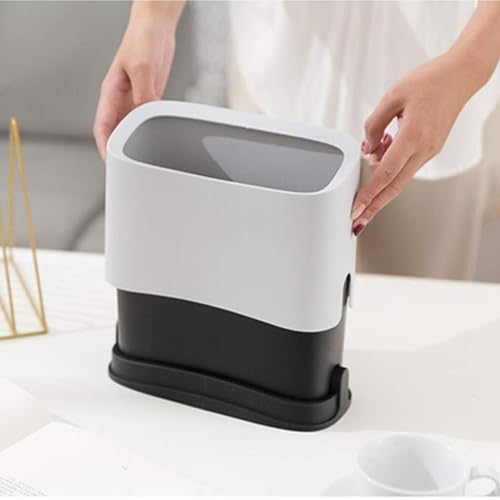 White Cat Litter Scoop Holder, Mini Trash Can with Lid - Image 4