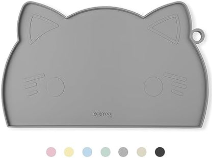 Coomazy Cat Food & Water Mat Thicker Non-Slip Silicone Mat with Raised Edge by Coomazy