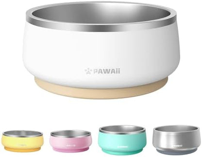Pawaii Dog Bowl, 34 oz Stainless Steel Food and Water Bowl, ID Tag, 1 Pack by Pawaii