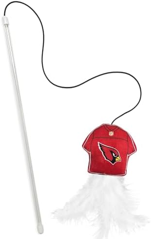 Pets First NFL Arizona Cardinals Team Jersey Wand with CAT NIP, Cat Toy Jersey Shaped Plush Teaser Toy for Cats & Kittens - Interactive Pet Toy for Play & Exercise by PETSFIRST