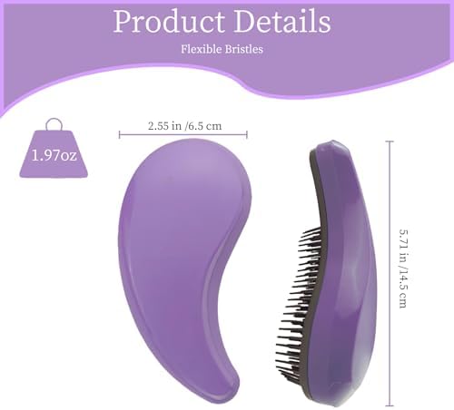 Comma-Shaped Small Dog Brush, Puppy Essentials (Purple) - Image 2