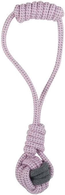 ALLUM Dog Rope Toys with Knotted Ball and Handle - Interactive and Stimulating Dog Toys & Puppy Toys - Dog Toys for Boredom - Ball on Rope (Pink)