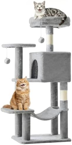 DUMOS 44 Inch Cat Tree Tower with Natural Sisal Scratching Posts by DumosLifestyle