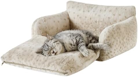 Hollypet Cat Bed Small Dog Orthopedic Couch Beds for Pets up to 13 lbs - Image 2