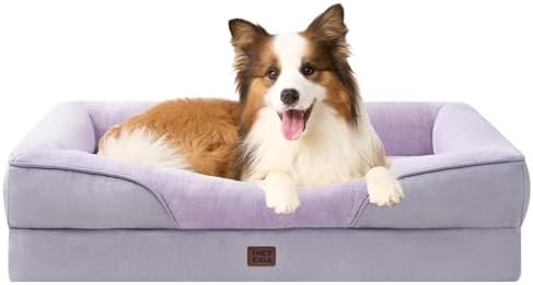 EHEYCIGA Orthopedic Dog Bed for Large Dog, Memory Foam Dog Couch, Purple by EHEYCIGA