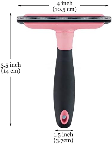 SunGrow Dog and Cat Deshedding Brush, Minimizes Shedding, Enhances Coat Health, Gentle on Skin, Suitable for Rabbits & Ferrets, 4" Steel Blade - Image 4