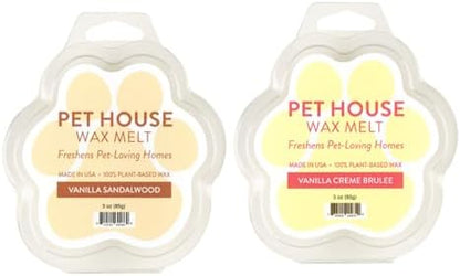 Vanilla Sandalwood & Vanilla Creme Brulee Wax Melts, 2 Pack Pet House by OneFurAll