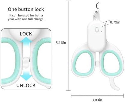 PAKEWAY Pet Nail Clipper with LED & -U-V Light, Cat Claw Trimmer with Ultra Bright LED Light for Nail Bloodline to Avoid Over Cutting, Sharp Angled Blade Grooming Tool for Dog Cat Rabbit Small Animals - Image 6