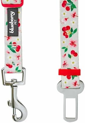 Blueberry Pet 8 Patterns Cherry Garden Grey Adjustable Dog Seat Belt Tether for Dogs Cats, Durable Safety Car Vehicle Seatbelts Leads Use with Harness - Image 3