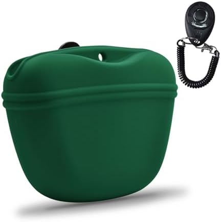 AUDWUD Silicone Dog Treat Pouch with Clicker Magnetic Closure Secure Clip by AUDWUD