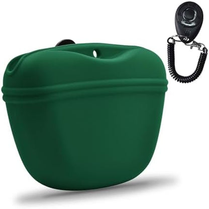 AUDWUD Silicone Dog Treat Pouch with Clicker Magnetic Closure Secure Clip by AUDWUD