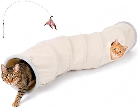 Ownpets S-Shape Cat Tunnel Toy 48"L x 10"D, for Cats, Puppies & Small Pets - Image 2