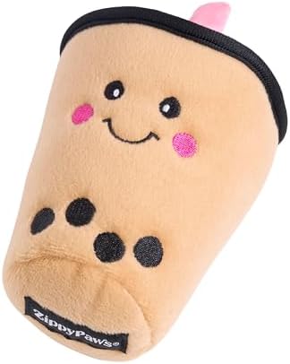 ZippyPaws NomNomz Dog Squeaky Toys to Keep Them Busy - Boba Milk Tea - Image 2