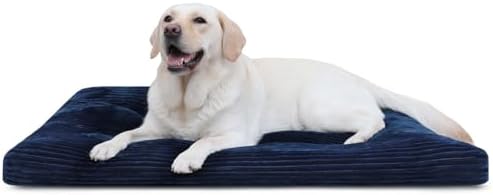 KSIIA Washable Dog Crate Bed Kennel Mat for Large Dogs,41 x 27 Inch, Blue by KSIIAPetProducts