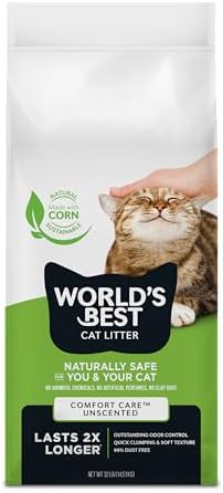 World's Best Cat Litter Comfort Care, Unscented, Odor Control, 32 lb Bag by WorldsBestCatLitter