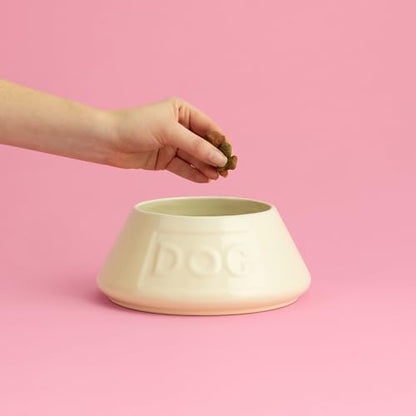 Mason Cash: Non-Tip Dog Bowl - Cream - 8.3", 54oz - Durable Ceramic Food & Water Angled Dish, Microwave-Dishwasher Safe, Pet Meal Feeding & Hydration - Image 2