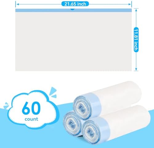 Cat Litter Bags 60 Count, 21.65"x11.8" Drawstring Close Litter Box Liners for Automatic Litter Box,Thick Cat Poop Bags,Easy to Clean,Heavy Duty Robot Bag for Self-Cleaning Box - Image 4