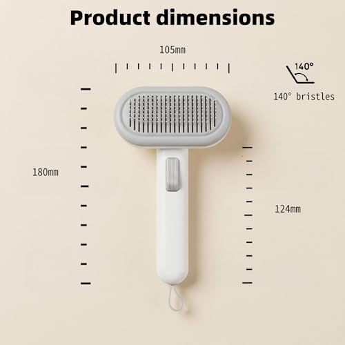Cat Brush for Shedding, Self Cleaning Grooming Brush with Release Button, Deshedding Undercoat Comb for Indoor Cats Long & Short Haired, Pet Hair Remover Tool for Kitten Rabbit Massage - Image 6
