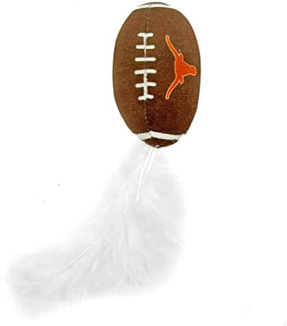 Best Plush CAT Toy - NCAA Texas Longhorns Complete Set of 3 piece Cat Toys Filled with Fresh Catnip. Includes: 1 Helmet Cat Toy, 1 Football Cat Toy with Feathers & 1 Beer Bottle. Beautiful Team Logos - Image 3