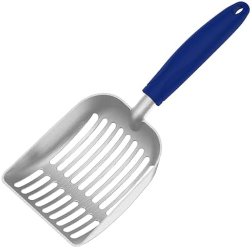 Cat Litter Scoop, Kitty Metal Scooper, Aluminum Alloy Sifter, Kitten Pooper Lifter, Deep Shovel, Long Handle, Poop Sifting, Durable, Heavy Duty, for Litter Box by Frxat