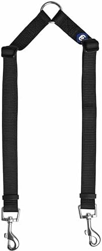 Blueberry Pet Essentials Durable Classic Double Dog Leash Coupler, Black, Small, Dual Walking & Training Leashes for Two Dogs by BlueberryPet