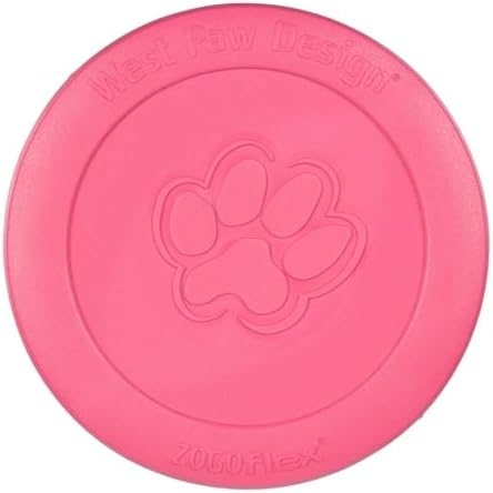 WEST PAW Zogoflex Zisc Dog Flying Disc, High Flying Aerodynamic Disc for Dogs Puppy – Lightweight, Floatable Disc for Fetch, Tug of War, Catch, Play – Doubles as Food/Water Bowl, Small 6.5", Geranium by WestPaw