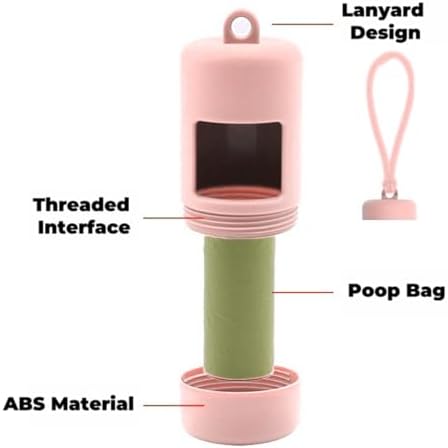 QMEAKMONY Dog Poop Bag Holder for Leashes Compact and Lightweight Poop Bag Dispenser Dog Waste Holder Easy Replacement and Cleaning (Pink) - Image 3