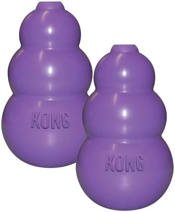 KONG Kitty Classic Cat Toys – 2 Pack – Fillable Treat-Dispensing Toy for Cats – Bounces & Rolls for Interactive Play – Encourages Healthy Exercise & Mental Stimulation by KONG