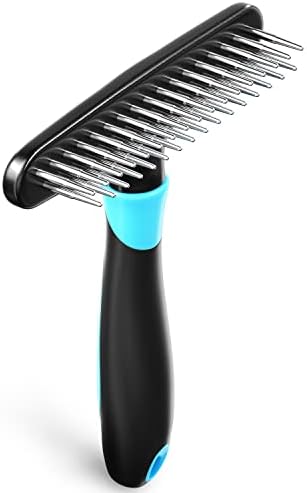DOGI Deshedding Brush - Undercoat Rake for Dogs, Cats, Matted, Short, Long Hair Coats - Double Row Stainless Steel Pins - Reduce Shedding by 90% (Blue) by DOGI