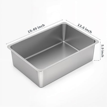 Kirecoo Large Stainless Steel Cat Litter Box High Sided, Non-Stick - Image 2