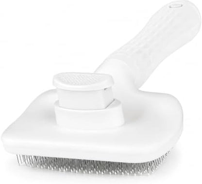 Self-Cleaning Slicker Brush, Dog Cat Bunny Pet Grooming Shedding Brush, Easy to Remove Loose Undercoat, Pet Massaging Tool Suitable for Pets with Long or Short Hair (White) - Image 2