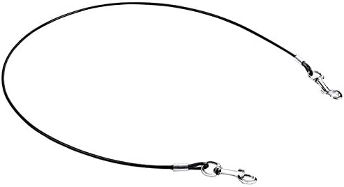 Mogoko Pet Dog Car Seat Belt Restraint, Coated Stainless Steel Chew Proof Dog Vehicle Safety Tether Cable, Double Clip No-Chew Pet Car Leash Lead-40 Inch Black by Mogoko