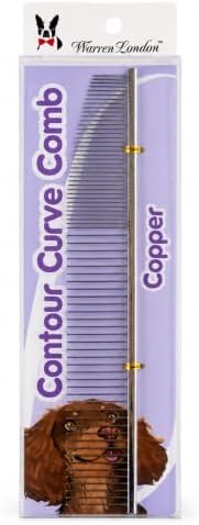 Warren London Contour Curve Copper Dog Grooming Comb, Fine/Coarse, 9 Inch by WarrenLondon