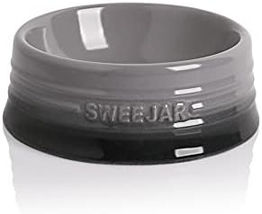 Sweejar Gradient Dog Bowl, Ceramic Dog Food Dish for Puppy and Kitten, Porcelain Pet Bowl for Food and Water 8 oz (Gradient Grey) by Sweejarco1949