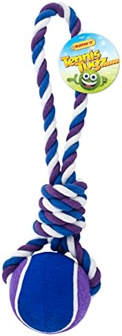 RUFFIN' IT Tennis Ball Rope Tug - Two-in-One Dog Toy for Park, Home, or Beach