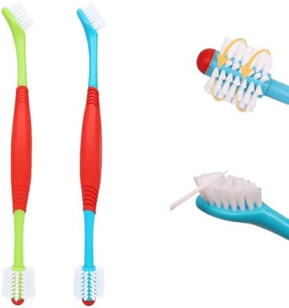 2 Pcs Dog Toothbrush, Double-Headed Design with Soft 360-Degree Bristles by Unknown