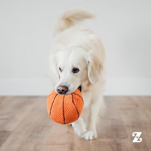 ZippyPaws SportsBallz Dog Squeaky Toys to Keep Them Busy - Basketball - Image 6