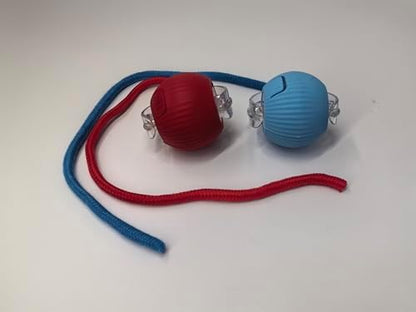 Interactive Cat Toys Ball for Indoor Cats, Automatic Self-Rolling, Motion-Activated, Bird Chirping Cats Dogs Ball Toy with Elastic Mesh Tail, Cat Enrichment Toys for Indoor Cats (Red+Blue) - Image 2