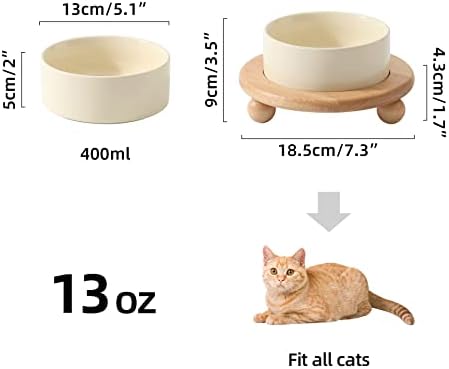 Havniva Raised Cat Bowl 5.1” Elevated Ceramic Cat Food and Water Bowl - Image 4