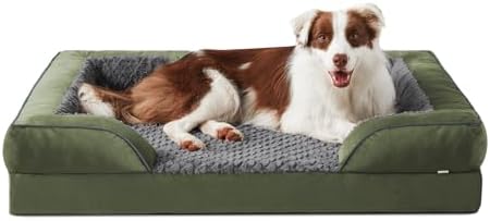 INVENHO Orthopedic Dog Bed for Large Dogs, Washable Waterproof, Egg-Crate Foam Dog Couch Bed with Washable Removable Cover, Waterproof Lining and Nonskid Bottom by INVENHO