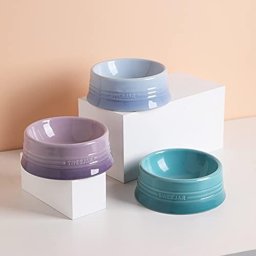 Sweejar Gradient Dog Bowl, Ceramic Dog Food Dish for Medium Dogs and Cat, Porcelain Pet Bowl for Food and Water 18 oz (Gradient Light Blue) - Image 5