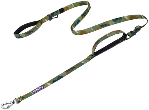 Hotsky Heavy Duty Double Handle No Bungee Dog Leash,CP,4.5-6 FT by Hotsky