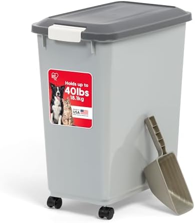 IRIS USA Dog Food Storage Container, Up to 40 lbs, Gray/Dark Gray by IRISUSA